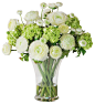 Faux Ranunculus Arrangement in Glass Vase traditional-artificial-flowers-plants-and-trees_961637461_3826396421