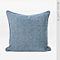 MISS LAPIN北欧极简/样板房靠包靠垫抱枕/蓝紫色波纹图案提花方枕-淘宝网