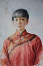 对镜贴花黄--来自中国美院女画家的超美人物水彩画作品_【快资讯】
