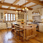 i love the design of this kitchen! love the exposed beam ceiling by ZombieGirl