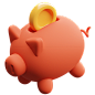 储蓄罐 小猪 3D卡通图标 PNG免抠图