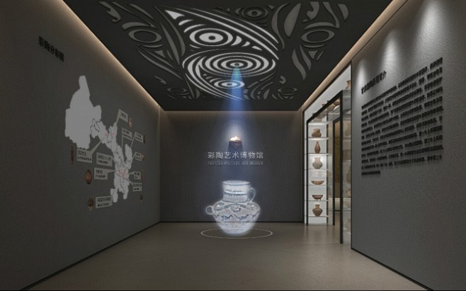 展厅的入口采用三维立体投影技术