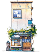 日本动画师Mateusz Urbanowicz用水彩描绘的东京街头~#水彩#