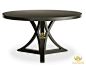 DAIGUAN 简约餐桌 现代餐桌 时尚餐桌椅 黑橡木圆餐桌椅组合fz03