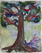 Tree of Life hand felted wool tapestry