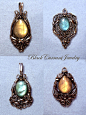 Four Labradorite Pendants by blackcurrantjewelry