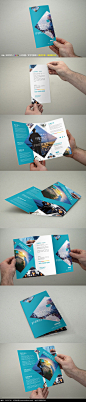 蓝色IT科技商务三折页模板_海报设计/宣传单/广告牌图片素材