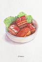 Yummy Food : watercolor#吃货# #美食插画#  #治愈系# #小清新#