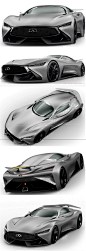 英菲尼迪 Vision Gran Turismo 2014 概念跑车汽车3D模型 (MAX,3DS,FBX,OBJ,C4D,LWO,TEX)  