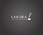 标志说明：Sakura美食店logo设计欣赏。