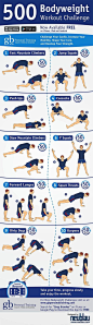 500 Bodyweight Challenge Infographic... exactly what I have been looking for!