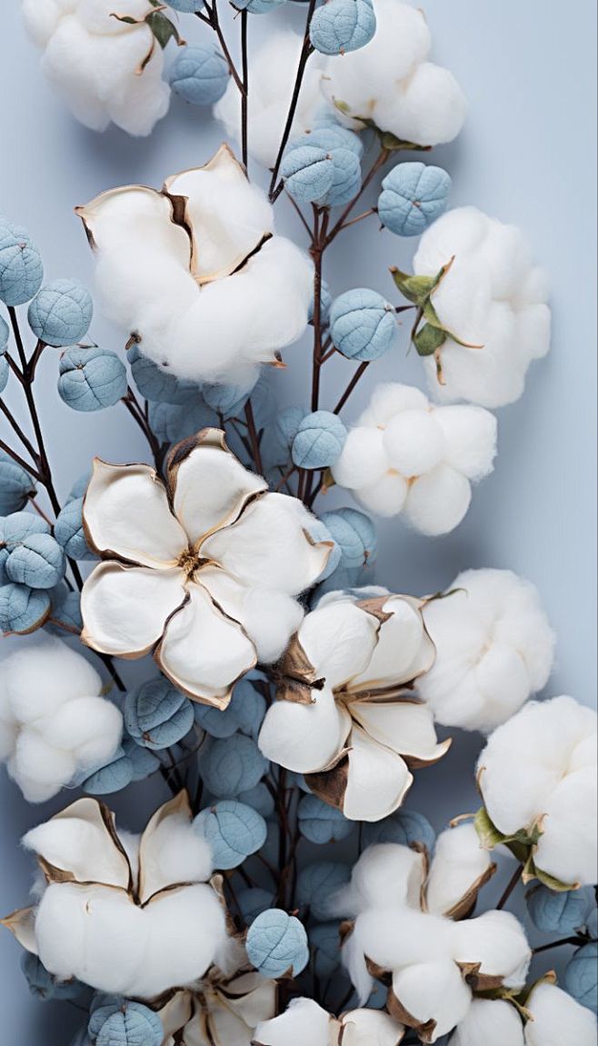 cotton flowers with ...