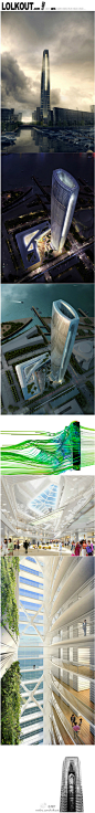 SOM最近赢得了【江苏吴江区的超高层国际竞赛】。这座358米的超高层双核心布置塔楼内置绿肺中庭，最大化吸收日光并产生良好的自然通风。这种布置方式使得大楼节省高达60%的能量消耗。大楼中庭两侧部分各自为75层楼高的多功能混合空间，包含办公，酒店与住宅。