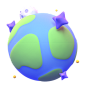 地球 3D 图标
