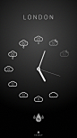 气候时钟，最小的每小时世界天气预报应用手机界面设计，来源自黄蜂网http://woofeng.cn/mobile/