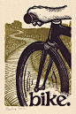 bike   A linocut print on Arches cream paper by peternevins, $25.00: 