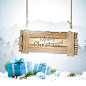 160高清圣诞节新年迎新雪地礼物盒LOGO背景海报矢量设计素材合集-淘宝网