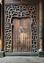 Antique Handcrafted wood door, The village of Xidi, Anhui, China: 