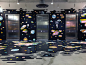 Facebook Artist in Residence Seattle : Mural in the Facebook Seattle office as part of their Artist in Residence program. Cosmos and building block themed mural on multiple walls and floor in an elevator bay.