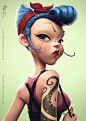 30个可爱的3D角色设定欣赏Rockabilly Girl, fabiowasques in Showcase of 30 Funny 3D Characters