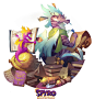 Spyro: Reignited Trilogy End Credits, Devon Cady-Lee : Illustrations for the end credit sequence. Dragon designs were between myself, Nick Kole and Jeff Murchie. I thought it would be a cool idea to show Spyro trying to find his artistic voice with the he