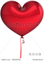 Party balloon heart red blank sweetheart feeling decoration. 14 february Valentine's Day romantic love honeymoon marriage wedding anniversary greeting card design element copy space 3d render isolated