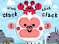 Click clack toddler read monkey crab moon kids illustrator illustration cute color animal