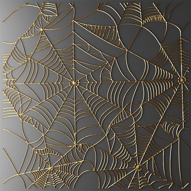 金箔装饰背景蛛网纹路金属线条