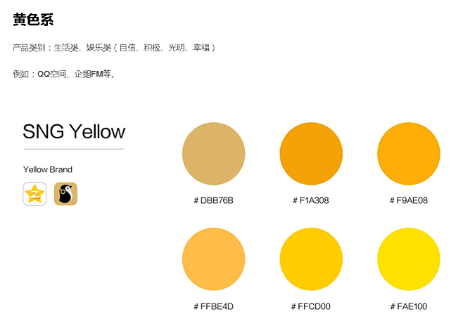 SNG（腾讯社交网络事业群）品牌系统配色...