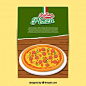 Folleto de pizza italiana con queso