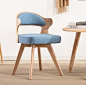 北欧阳台桌椅三件套组合小户型实木餐椅简约家用书房椅咖啡店椅子-淘宝网