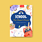 Back to school and education concept with poster template. Free Vector