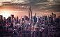 General 2880x1800 architecture skyscrapers buildings New York City USA sunrise clouds cityscapes brown