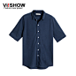 欧美风viishow2014夏装新款短袖衬衫男士纯棉修身五分袖衬衫潮款-淘宝网