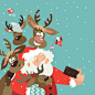 圣诞节温暖动物插画_Yestone邑石网_高品质的版权图片及商业正版图片素材提供商