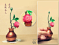 这次做的迷你玫瑰花艺，连瓶子都是软陶做的，算是从头到尾的软陶材料了。