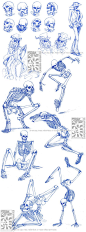 Skeletal Sketchdump by *Canadian-Rainwater on deviantART ✤ || CHARACTER DESIGN REFERENCES | キャラクターデザイン • Find more at https://www.facebook.com/CharacterDesignReferences if you're looking for: #lineart #art #character #design #illustration #expressions #be