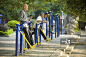 Elderly men exercise at a public park.