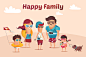 Characters design "Happy Family" : happy family 