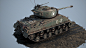 M4A3E8 "Easy Eight" Sherman Tank - "BOB", Michael Long : A complete retexture of an earlier work, this time using Substance. One pass to paint welding and normal details and another to texture and weather it. I used Marmoset for the re