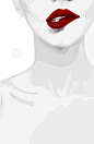 Smirk Red Lips Art Print