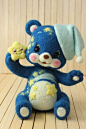 来自日本的羊毛毡艺术家的作品~~星星小熊！