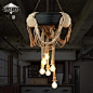 三洛 复古麻绳轮胎吊灯 工业风创意个性客厅餐厅咖啡厅装饰灯具