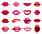 7个EPS 化妆 红唇 口唇 口红 矢量图 设计素材 2016083104-淘宝网