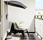 little balcony - low lounger and a compact sun shade!: 