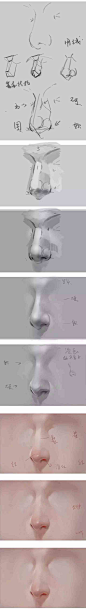 五官画法-鼻子步骤图