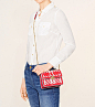 Cherry Apple / New Ivory / White Tory Burch Duet Chain Woven Micro Cross-body 