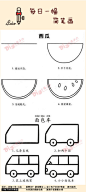 小兔子的DIY教室：#每日一幅，简笔画#【西瓜和面包车】动起来~~