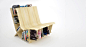 [【创意家居】轻盈实用的休闲椅子。] Bookseat的设计看起来很轻盈很清新，对于有一个大大书房的家庭，在落地窗的窗帘后面放上这样一把能装很多书的椅子，应该很好看吧。
