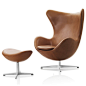 Egg Chair and Stool by Arne Jacobsen